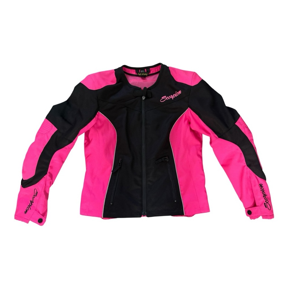 Scorpion Women's Pink and Black Bomber Jacket